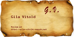 Gila Vitold névjegykártya